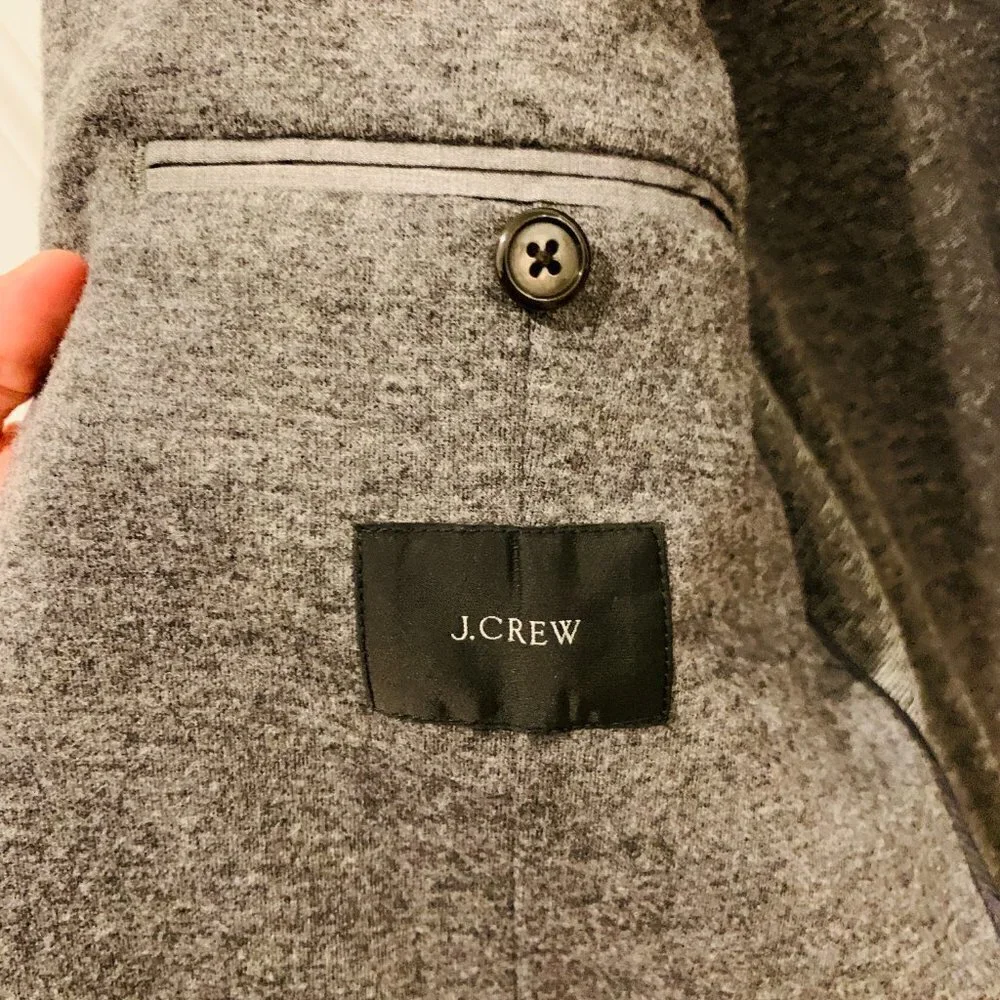 J. Crew Slim-fit knit suit jacket in wool-cotton blend Size Large